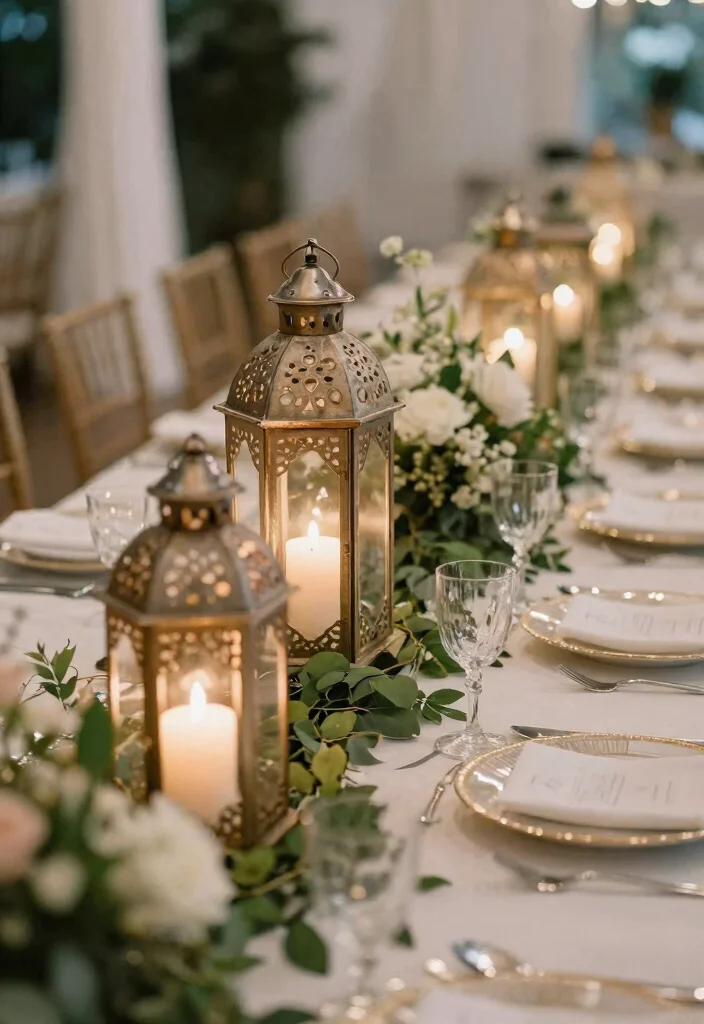 15 Wedding Table Candles Ideas for a Romantic Glow - 7. Lanterns with Candles 1