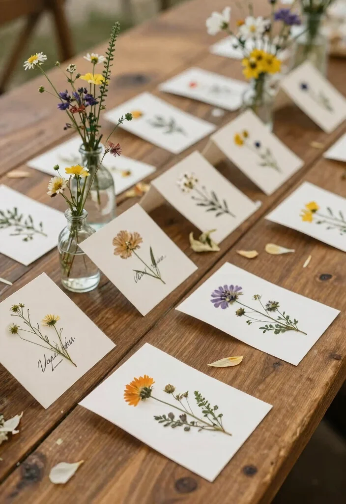 15 Wild Flower Wedding Table Decor Ideas With Rustic Charm - 3. Wildflower Place Cards 1