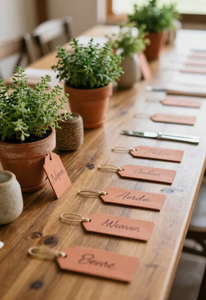16 Creative Name Tags Wedding Table Ideas That Are Eco-Friendly - 10. Terracotta Tags 1