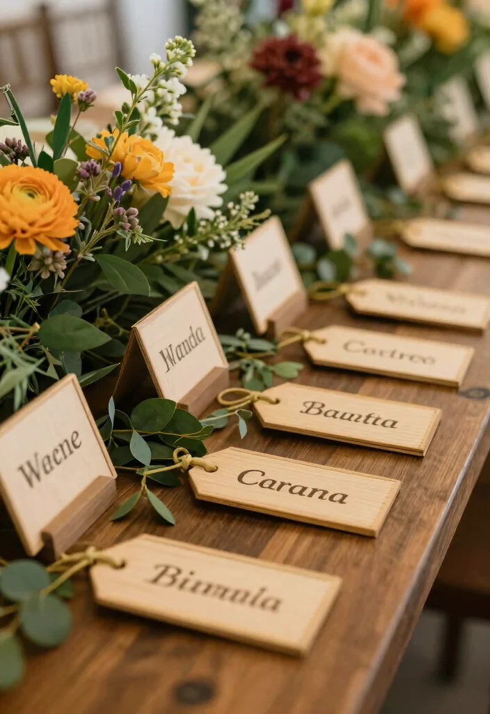 16 Creative Name Tags Wedding Table Ideas That Are Eco-Friendly - 15. Bamboo Name Tags 1
