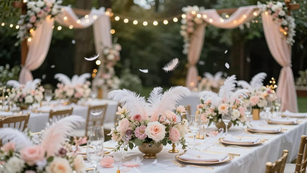 16 Feather Wedding Decorations Ideas That Feel Soft & Glam