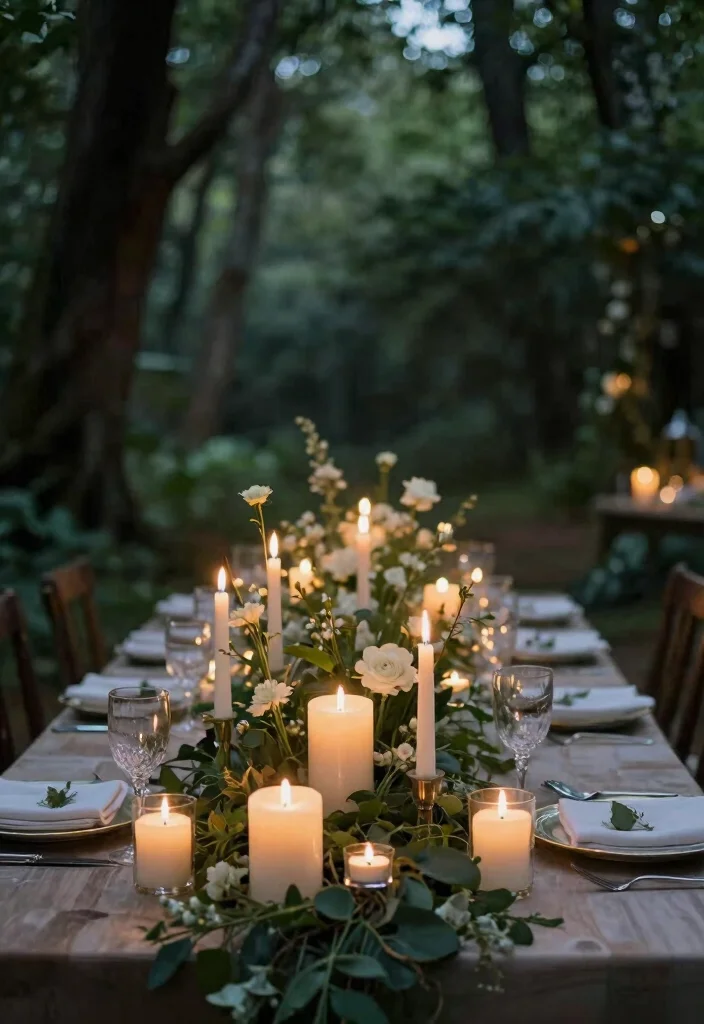 16 Forest Wedding Table Ideas That Feel Enchanted - 13. Candlelit Tablescapes 1