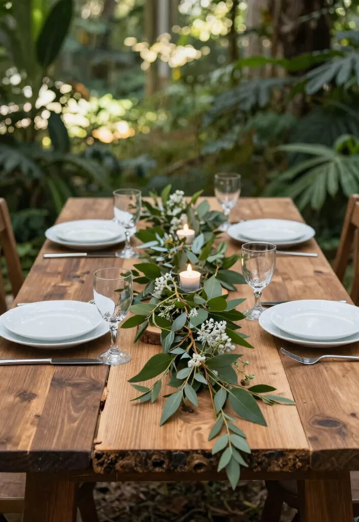 16 Forest Wedding Table Ideas That Feel Enchanted - 2. Wood Slice Table Runners 1