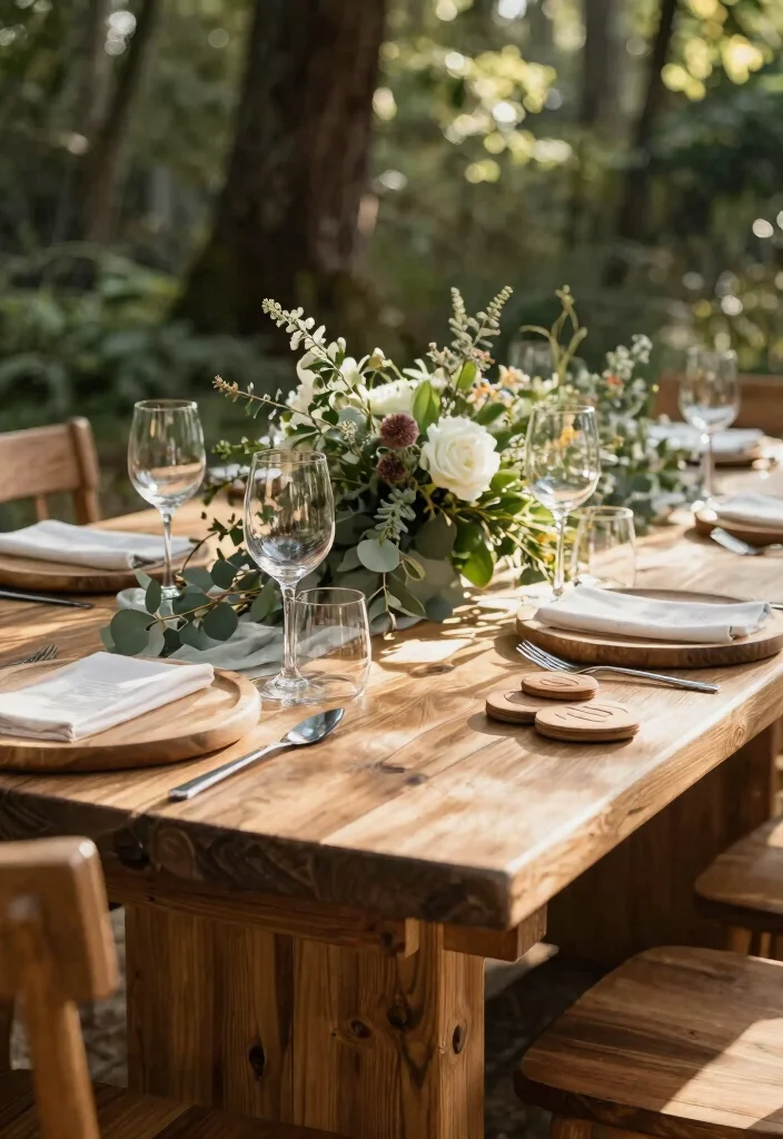 16 Forest Wedding Table Ideas That Feel Enchanted - 9. Natural Wood Accents 1