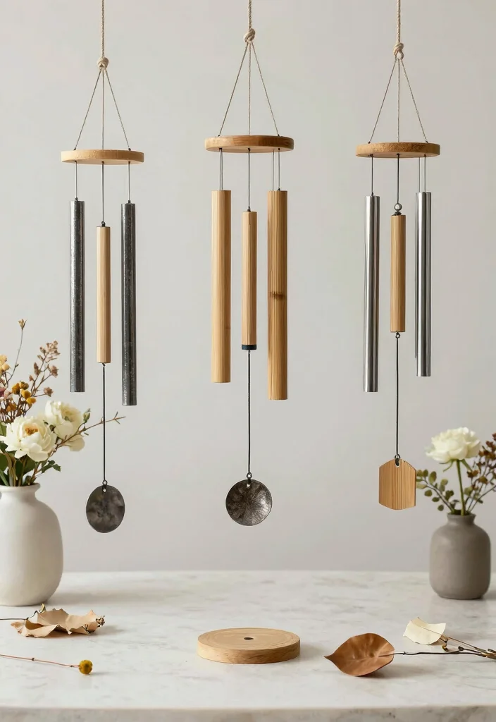 16 Heaven Wedding Sign Memory Table Ideas That Honor Beautifully - 13. Eco-Friendly Memorial Wind Chimes 1