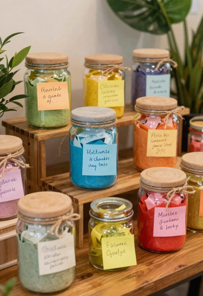 16 Heaven Wedding Sign Memory Table Ideas That Honor Beautifully - 14. Memory Jars 1