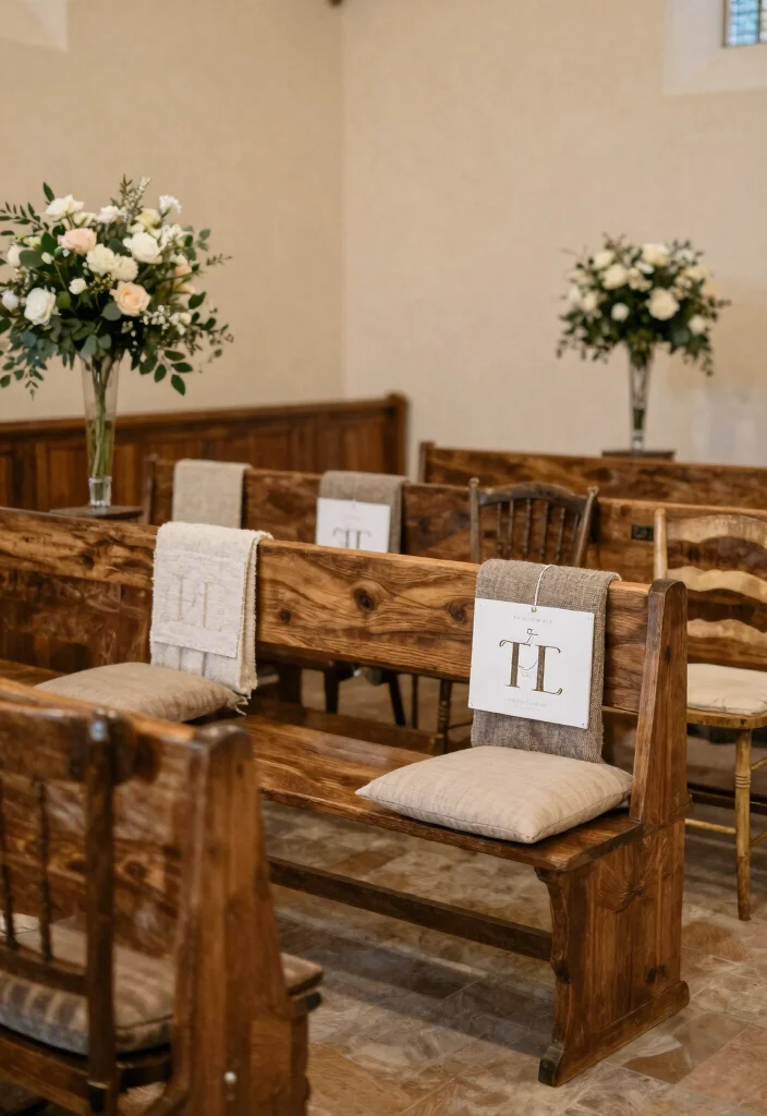 16 Rustic Church Wedding Decorations Ideas With Cozy Charm - 16. Rustic Seating Arrangements 1
