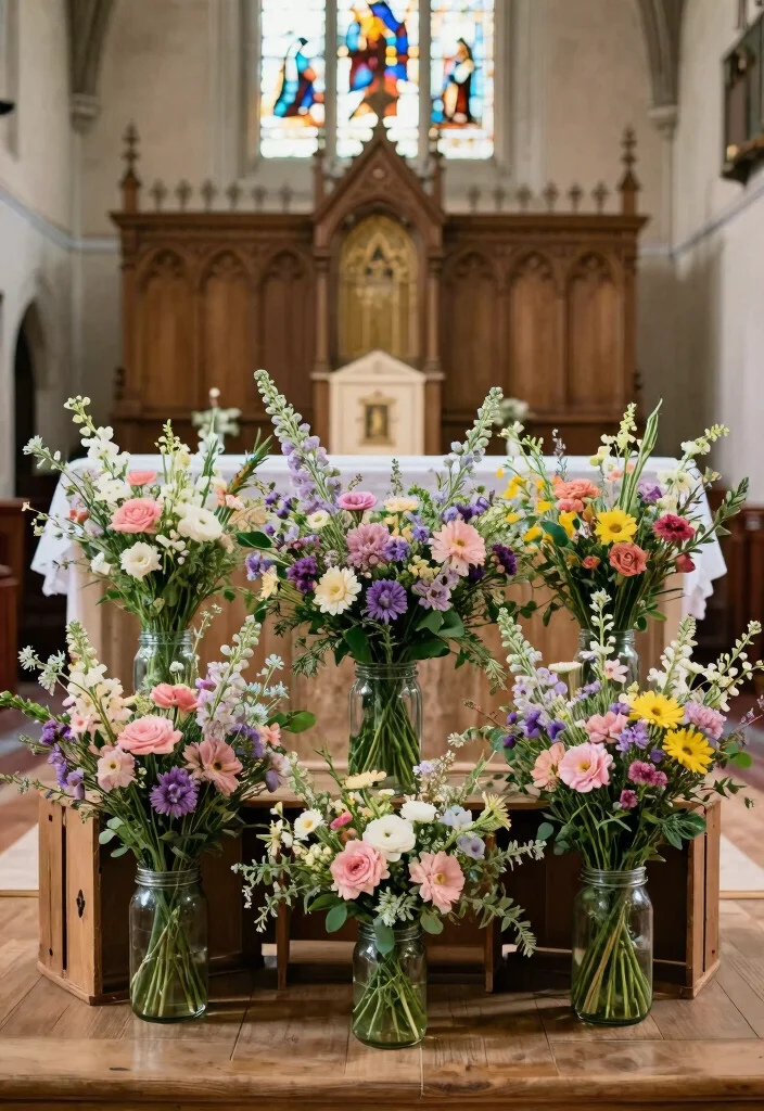16 Rustic Church Wedding Decorations Ideas With Cozy Charm - 2. Rustic Floral Bouquets 1