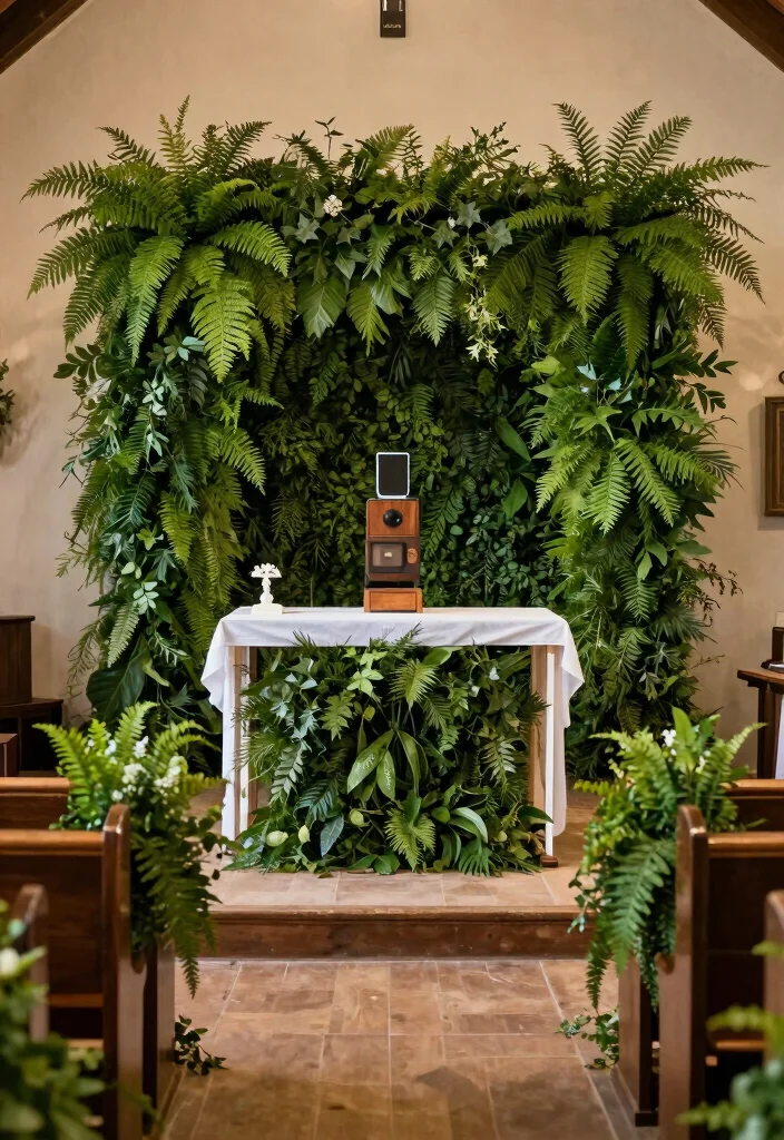16 Rustic Church Wedding Decorations Ideas With Cozy Charm - 6. Natural Greenery 1
