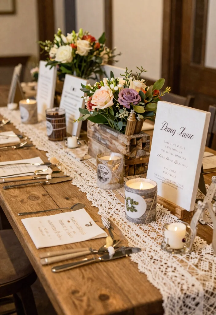 16 Rustic Church Wedding Decorations Ideas With Cozy Charm - 9. DIY Rustic Decor Creations 1