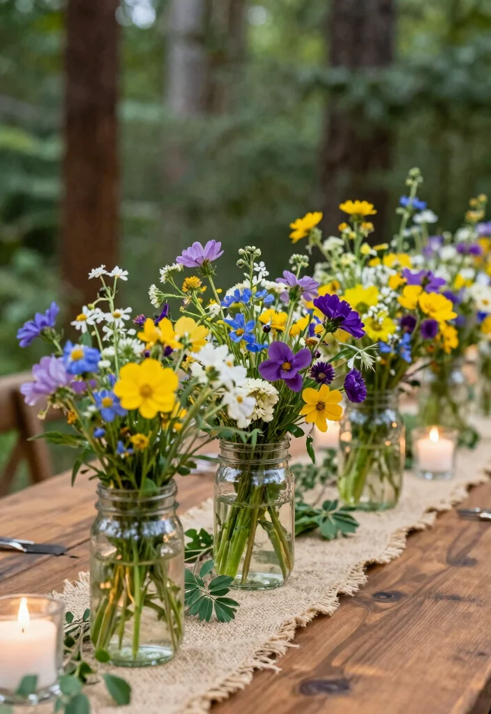 16 Simple Head Table Wedding Ideas That Feel Elegant - 1. Wildflower Centerpieces 1