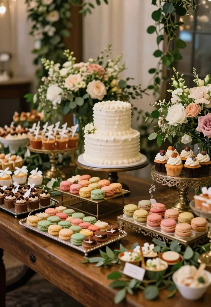 16 Vintage Wedding Cake Table Ideas With Timeless Charm - 8. Elegant Dessert Tables 1