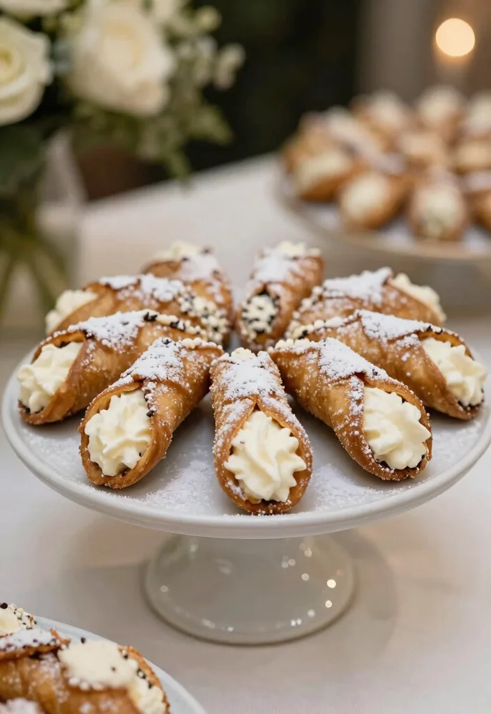 16 Wedding Dessert Table Ideas That Look Deliciously Chic 32 16 Wedding Dessert Table Ideas That Look Deliciously Chic - 12. Authentic Italian Cannoli 1