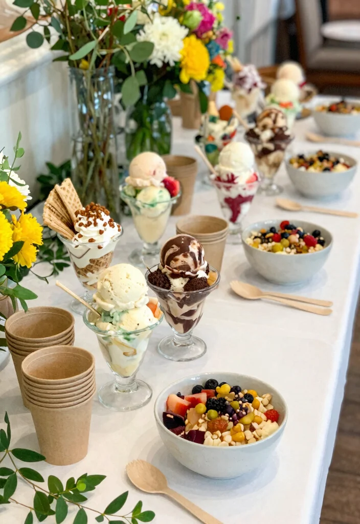 16 Wedding Dessert Table Ideas That Look Deliciously Chic 43 16 Wedding Dessert Table Ideas That Look Deliciously Chic - 13. Vegan Ice Cream Sundae Bar 1