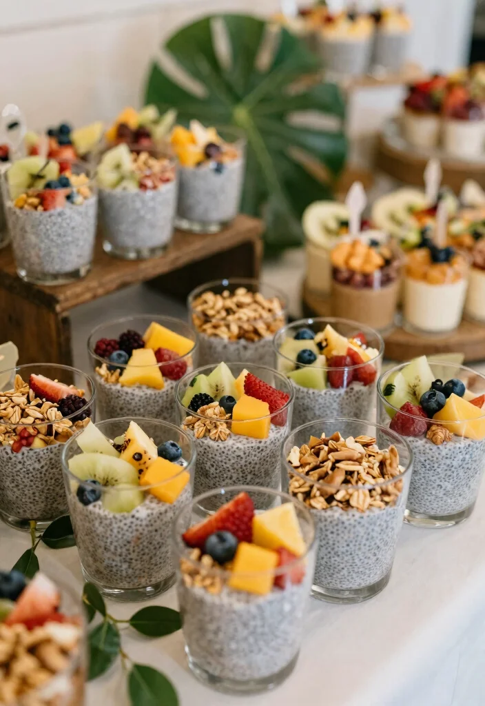 16 Wedding Dessert Table Ideas That Look Deliciously Chic 44 16 Wedding Dessert Table Ideas That Look Deliciously Chic - 14. Chia Seed Pudding Station 1