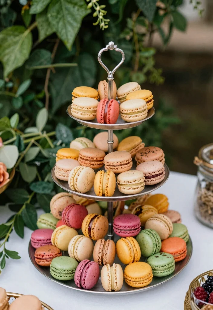 16 Wedding Dessert Table Ideas That Look Deliciously Chic 14 16 Wedding Dessert Table Ideas That Look Deliciously Chic - 4. Vegan Macaron Display 1
