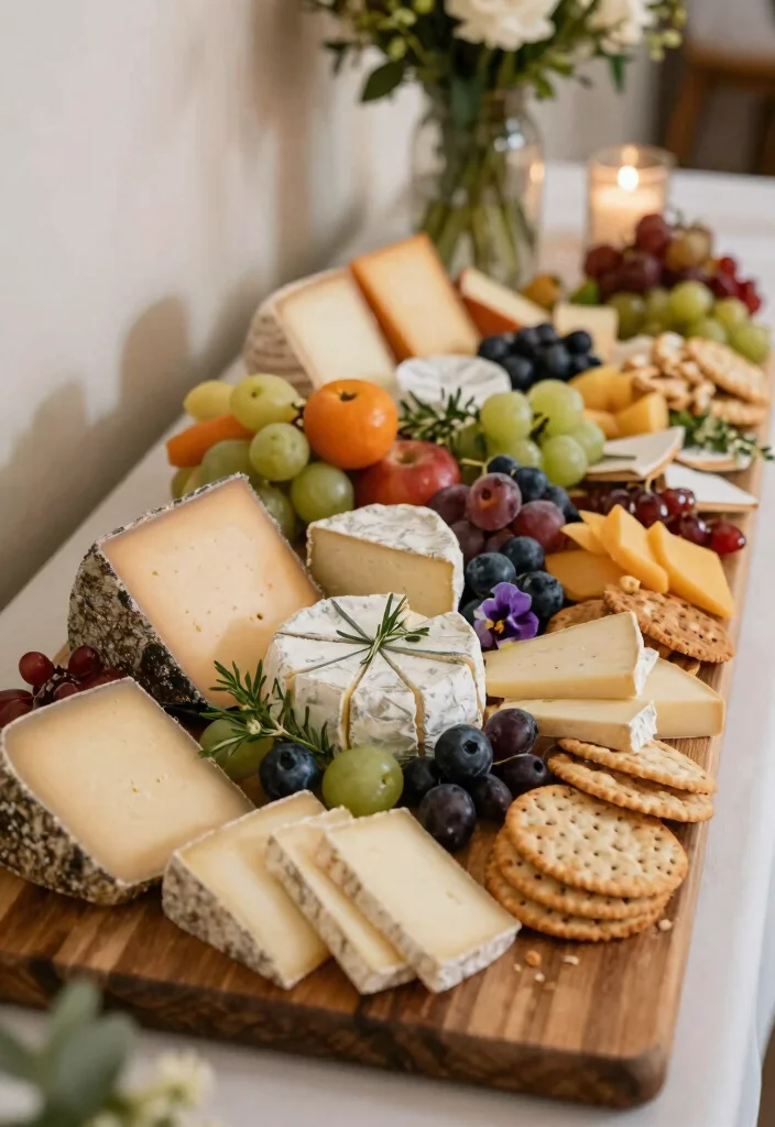 16 Wedding Dessert Table Ideas That Look Deliciously Chic 15 16 Wedding Dessert Table Ideas That Look Deliciously Chic - 5. Artisan Cheese and Fruit Board 1