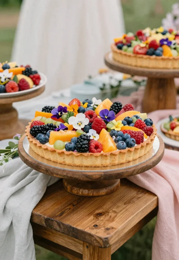 16 Wedding Dessert Table Ideas That Look Deliciously Chic 16 16 Wedding Dessert Table Ideas That Look Deliciously Chic - 6. Seasonal Fruit Tart 1