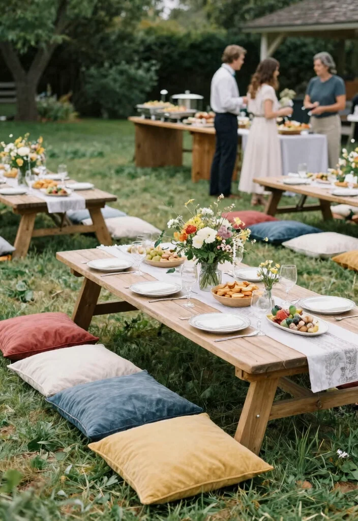 16 Wedding Table Layout Ideas That Make Hosting Easy - 14. Outdoor Picnic Style 1