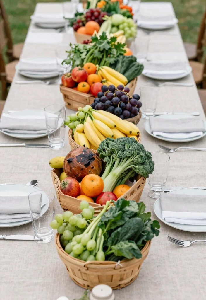 16 Wedding Table Layout Ideas That Make Hosting Easy - 9. Farm-to-Table Freshness 1