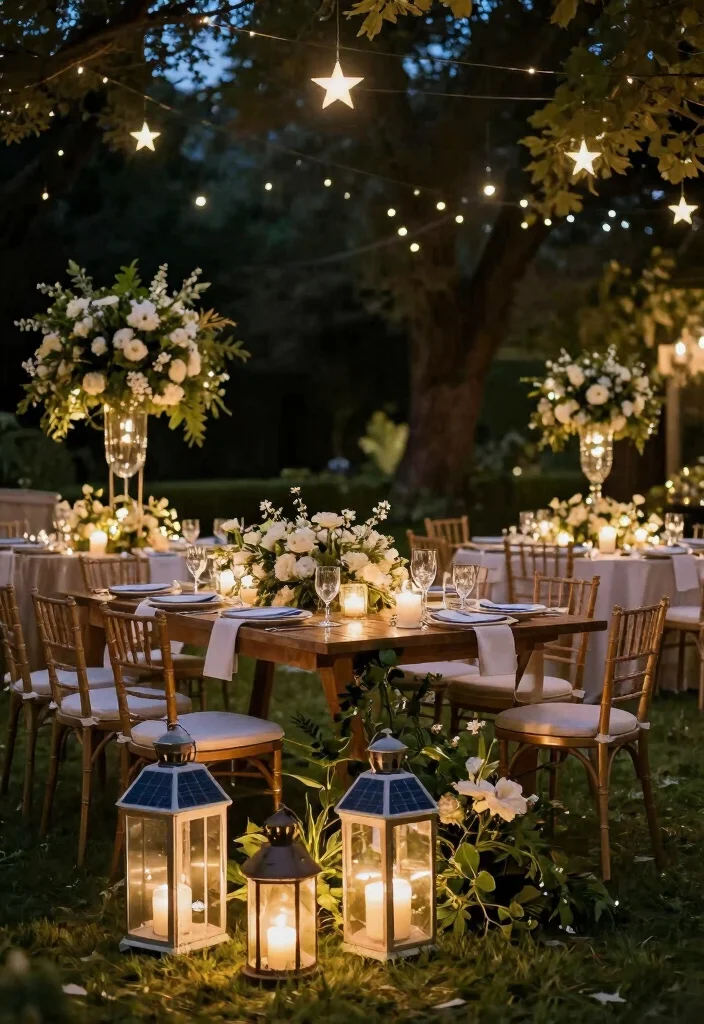 16 Wedding Table Lights Ideas That Sparkle Beautifully - 4. Solar-Powered Lanterns 1