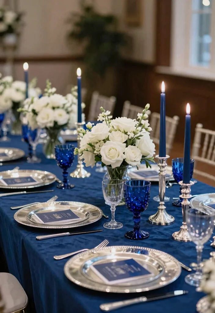 16 Wedding Table Settings Blue Ideas With Calm Elegance - 10. Sapphire & Silver 1