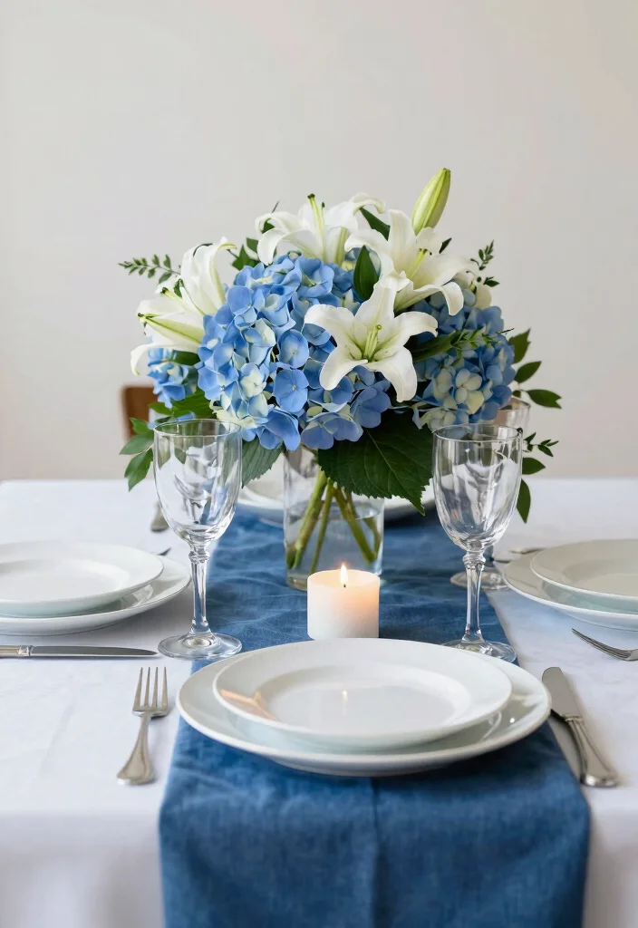 16 Wedding Table Settings Blue Ideas With Calm Elegance - 14. Blue Floral Elegance 1