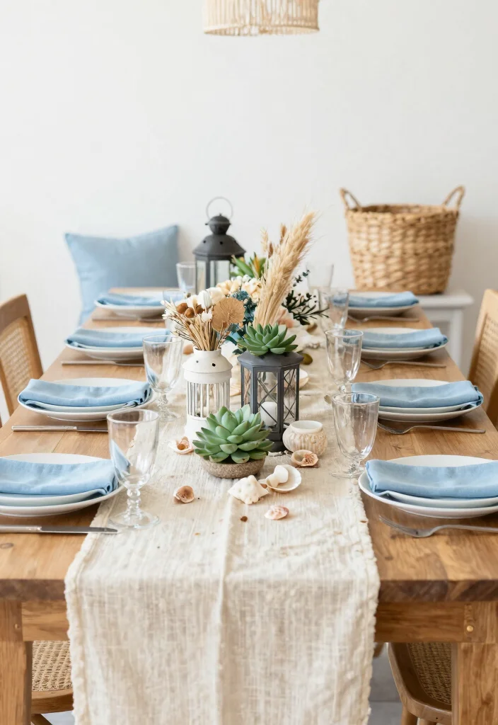 16 Wedding Table Settings Blue Ideas With Calm Elegance - 6. Beachy Boho 1