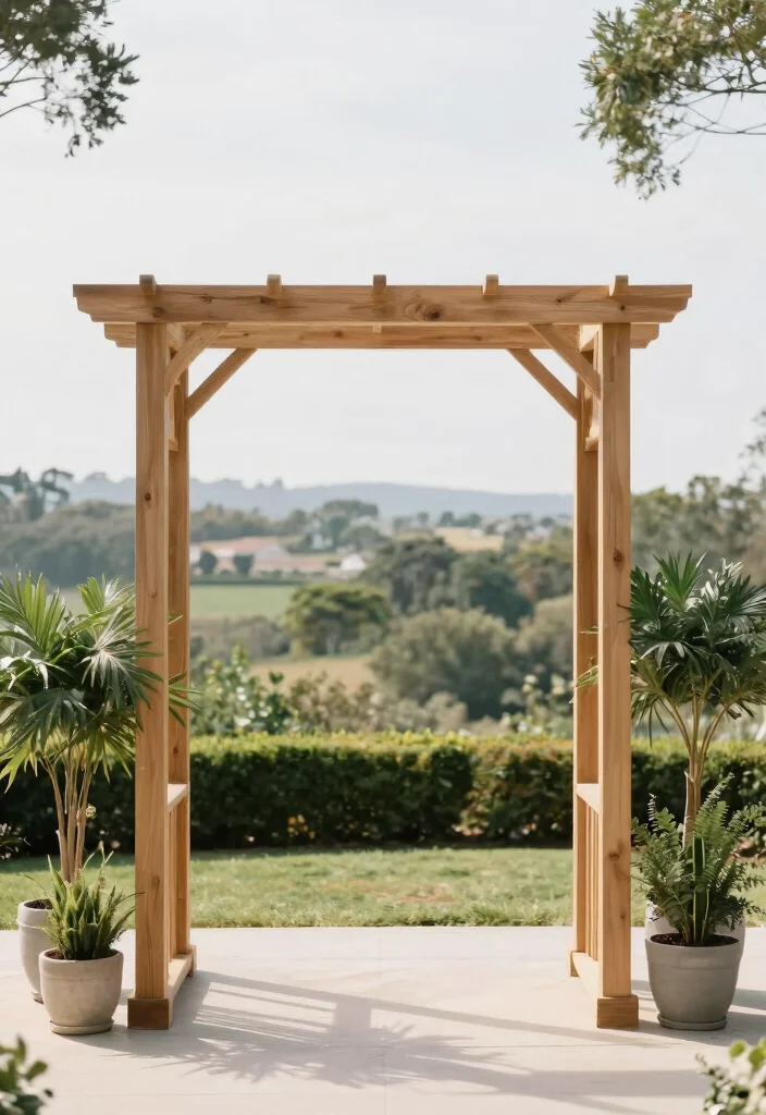 17 Arbor Decorations Wedding Ideas for a Dreamy Backdrop 30 17 Arbor Decorations Wedding Ideas for a Dreamy Backdrop - 10. Minimalist Arbor with Potted Plants 1