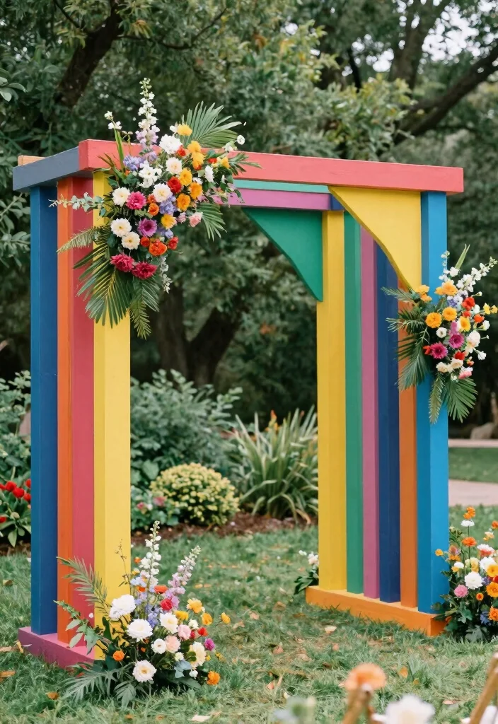17 Arbor Decorations Wedding Ideas for a Dreamy Backdrop 41 17 Arbor Decorations Wedding Ideas for a Dreamy Backdrop - 11. Color-Blocked Arbor Designs 1