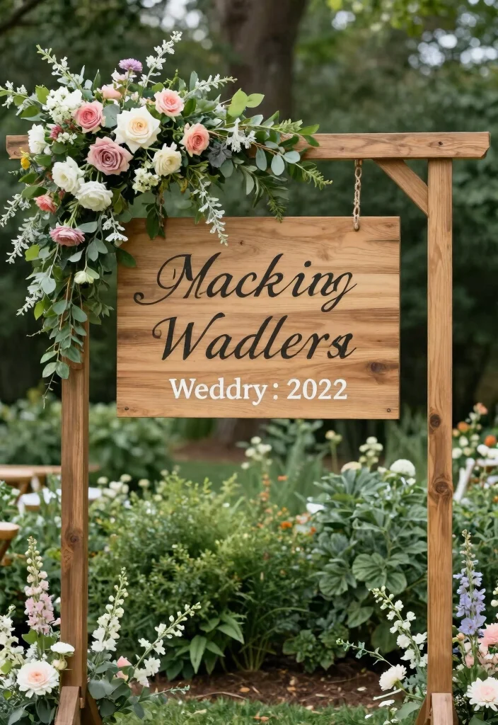 17 Arbor Decorations Wedding Ideas for a Dreamy Backdrop 54 17 Arbor Decorations Wedding Ideas for a Dreamy Backdrop - 14. Customized Arbor Signs 1