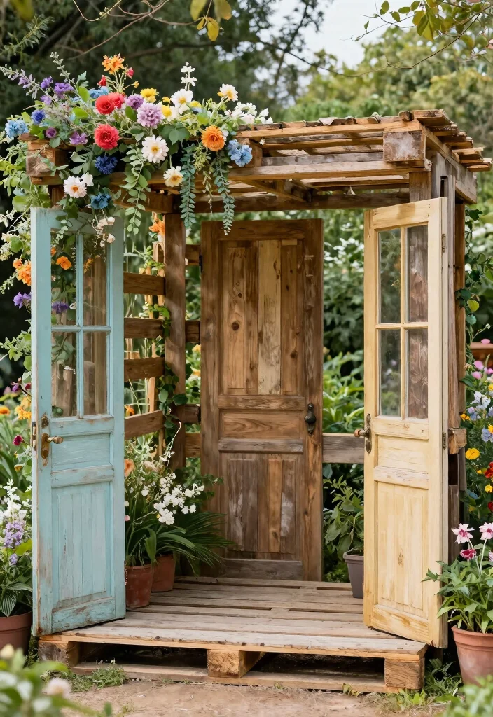 17 Arbor Decorations Wedding Ideas for a Dreamy Backdrop 55 17 Arbor Decorations Wedding Ideas for a Dreamy Backdrop - 15. Eco-Friendly Recycled Materials Arbor 1