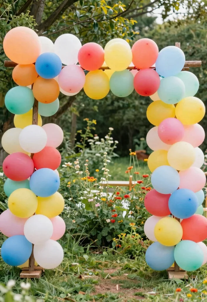 17 Arbor Decorations Wedding Ideas for a Dreamy Backdrop 66 17 Arbor Decorations Wedding Ideas for a Dreamy Backdrop - 16. Colorful Balloon Arbors 1