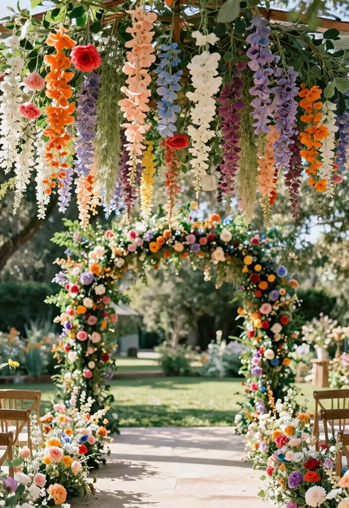 17 Arbor Decorations Wedding Ideas for a Dreamy Backdrop 19 17 Arbor Decorations Wedding Ideas for a Dreamy Backdrop - 9. Hanging Floral Installations 1