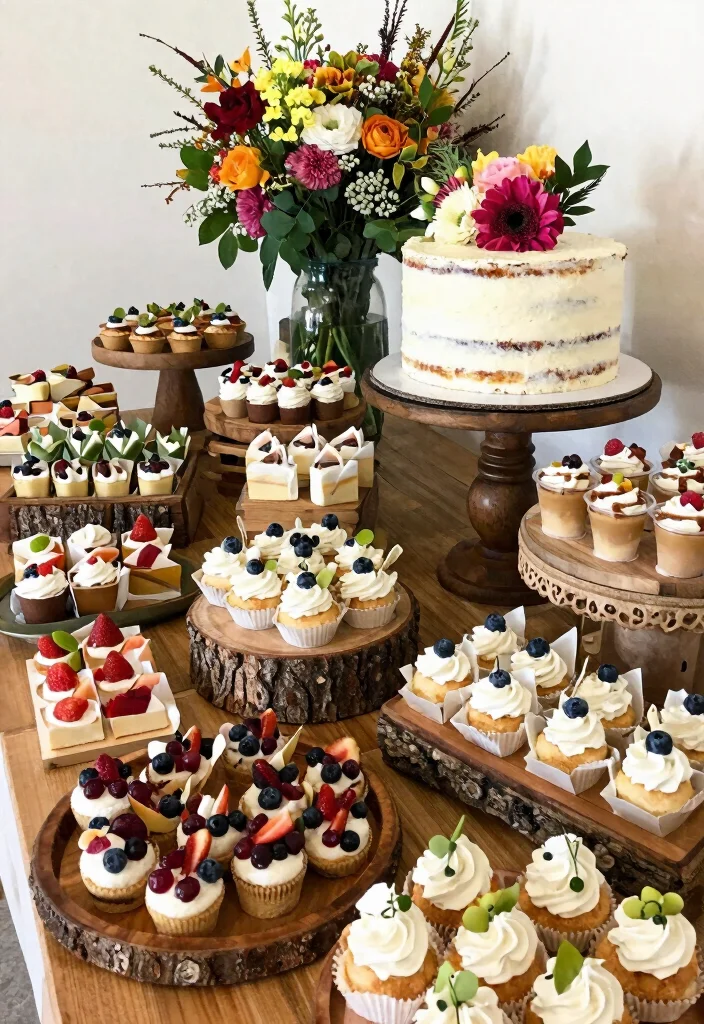 17 Boho Wedding Table Decor Ideas With Free Spirited Vibes - 15. Themed Dessert Table 1