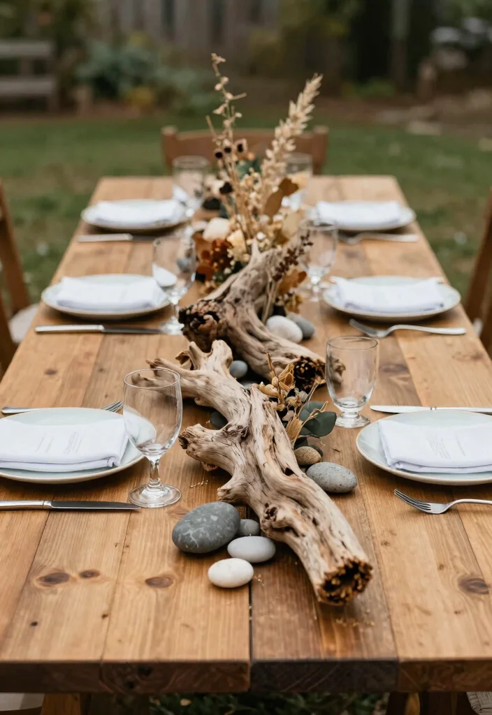 17 Boho Wedding Table Decor Ideas With Free Spirited Vibes - 6. Incorporating Natural Elements 1
