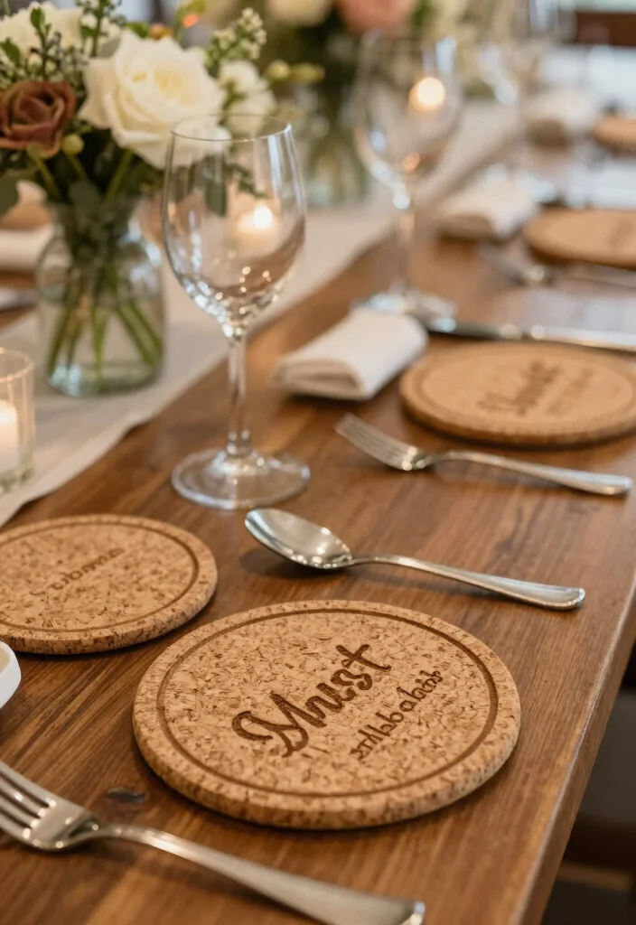 17 Garden Wedding Table Ideas With Natural Beauty - 13. Personalized Coasters 1