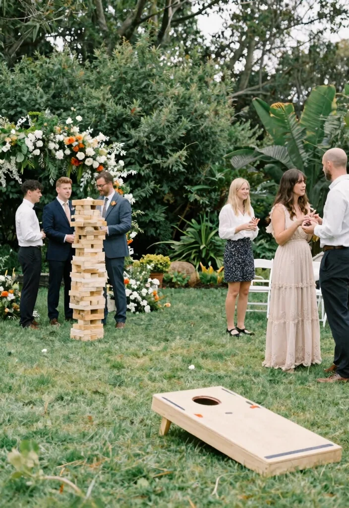 17 Garden Wedding Table Ideas With Natural Beauty - 16. Outdoor Games for Guests 1