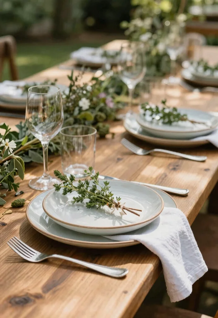 17 Garden Wedding Table Ideas With Natural Beauty - 2. Rustic Wooden Chargers 1