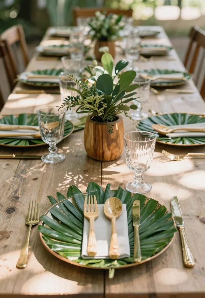 17 Garden Wedding Table Ideas With Natural Beauty - 3. Eco-Friendly Tableware 1