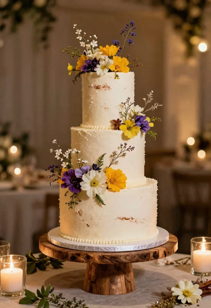 17 Indoor Wedding Reception Decorations Indian Ideas That Shine - 13. Eco-Conscious Cake Display 1