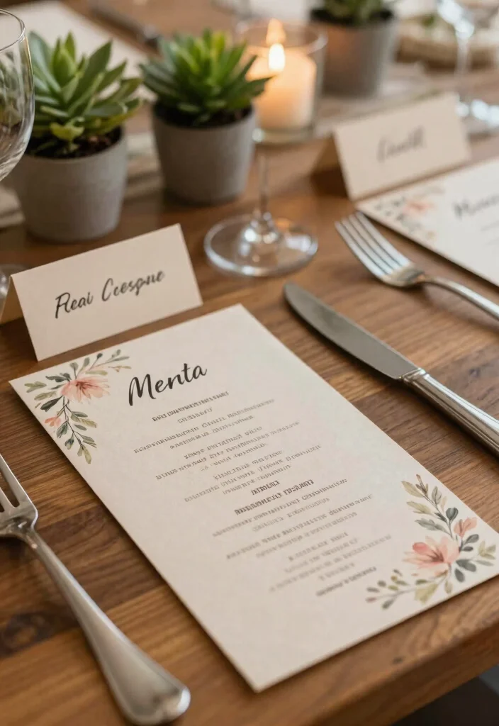 17 Indoor Wedding Reception Decorations Indian Ideas That Shine - 3. Recycled Paper Menus and Place Cards 1