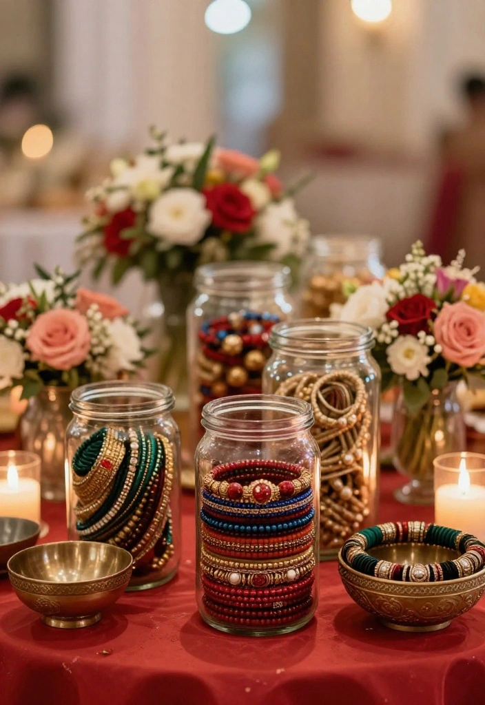 17 Indoor Wedding Reception Decorations Indian Ideas That Shine - 5. Cultural Significance with Bangles 1
