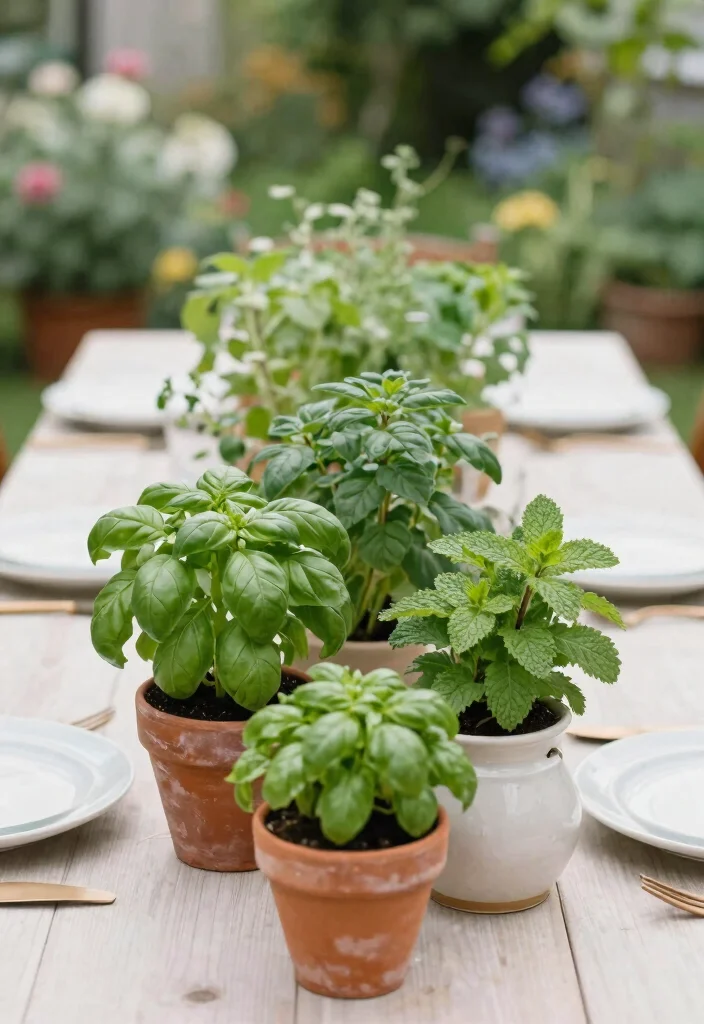 17 Minimal Wedding Table Decor Ideas That Feel Effortless - 1. Fresh Herb Centerpieces 1