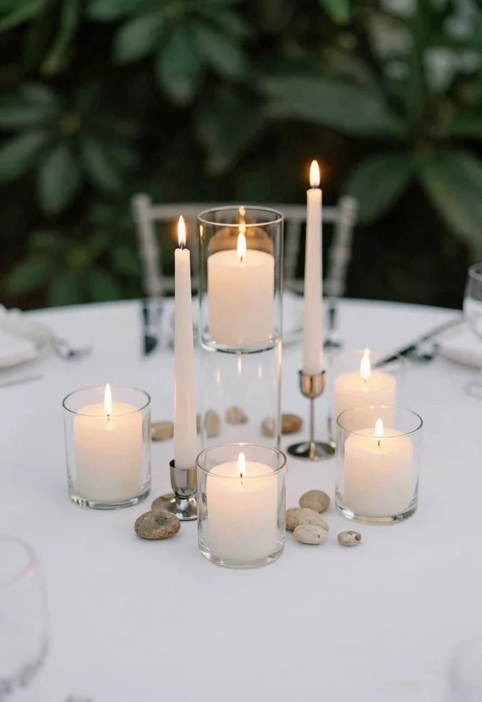 17 Minimal Wedding Table Decor Ideas That Feel Effortless - 3. Minimalist Candle Displays 1