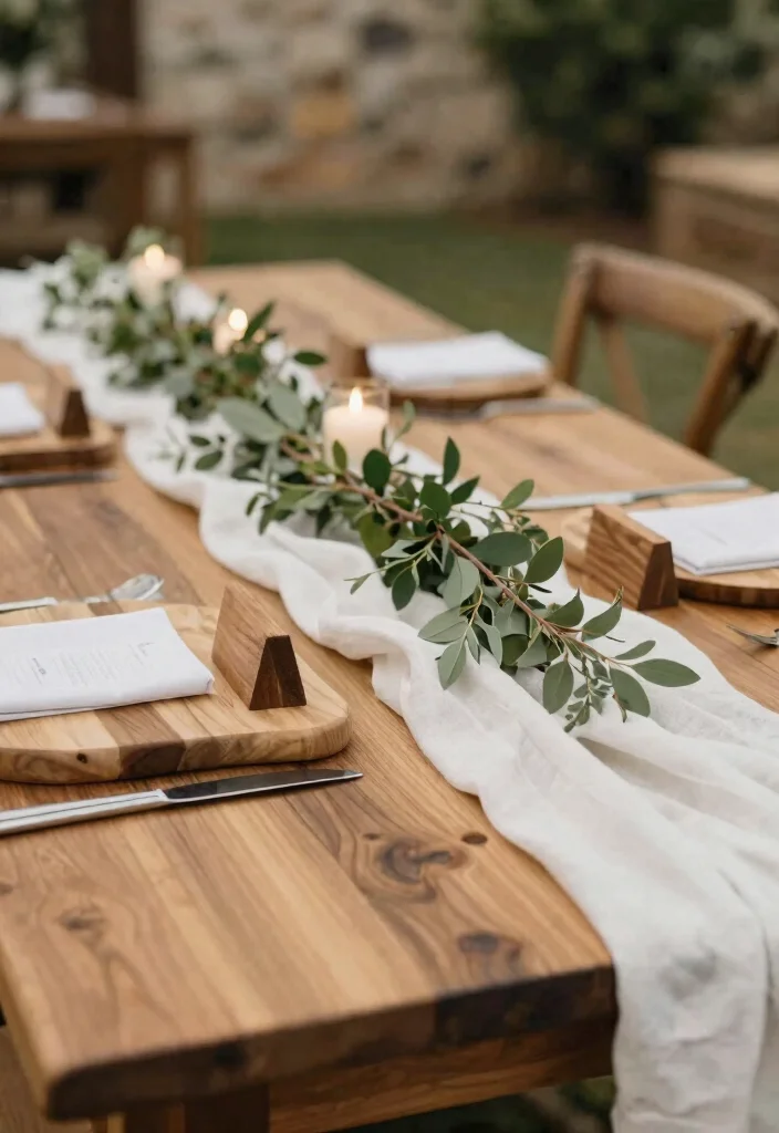 17 Minimal Wedding Table Decor Ideas That Feel Effortless - 4. Natural Wood Elements 1
