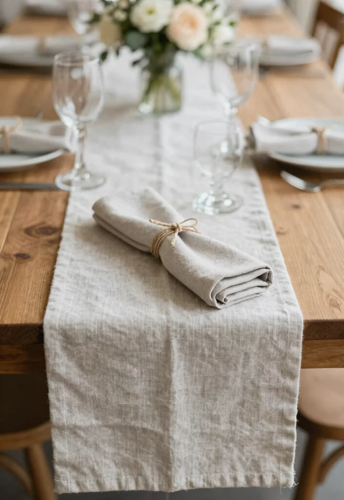 17 Minimal Wedding Table Decor Ideas That Feel Effortless - 8. Soft Linen Textiles 1