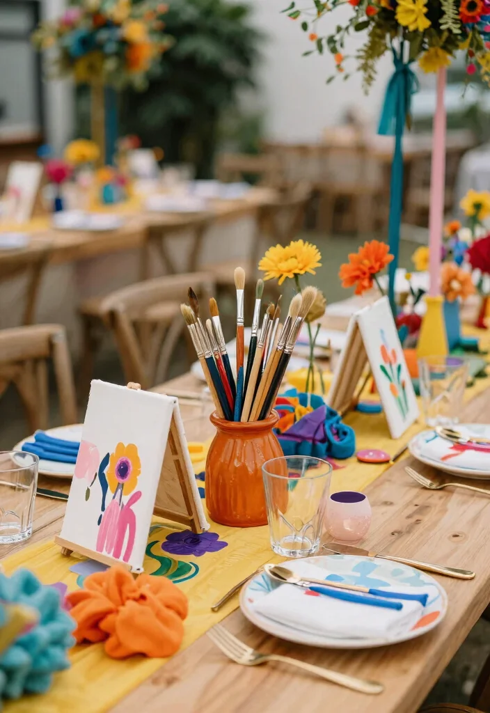 17 Table Ideas Wedding Themes Guests Will Love - 12. Artistic Expression 1