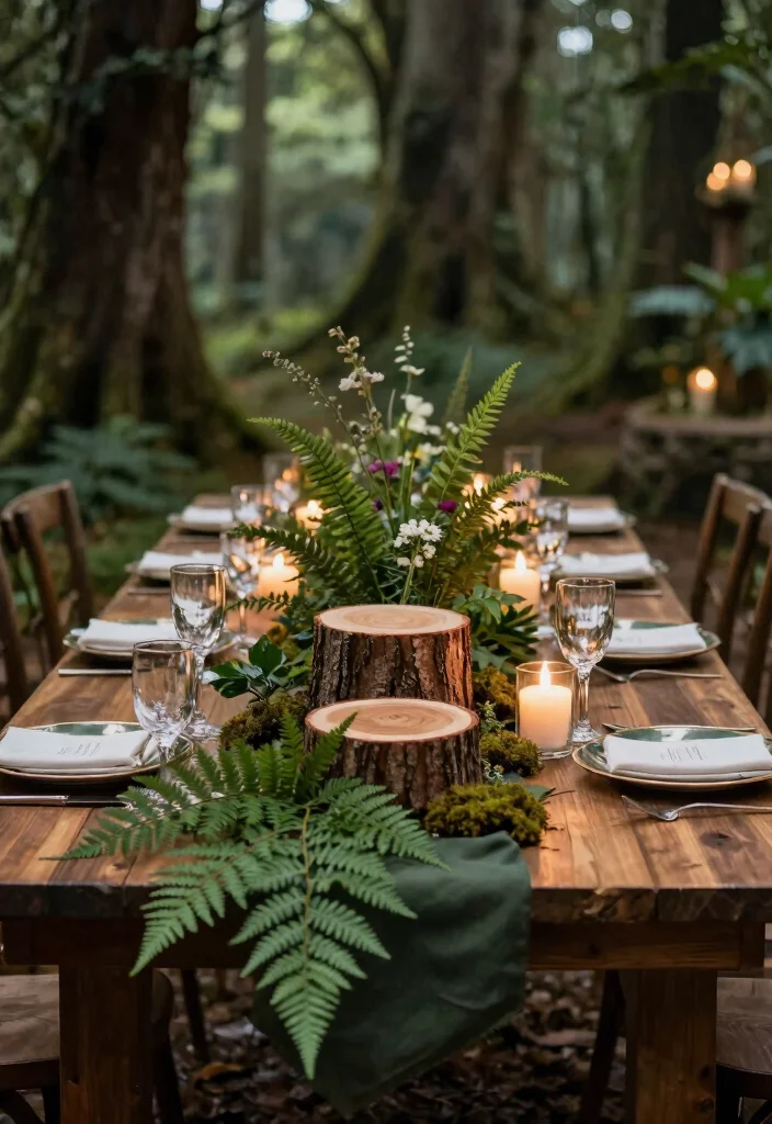17 Table Ideas Wedding Themes Guests Will Love - 9. Forest Fantasy 1