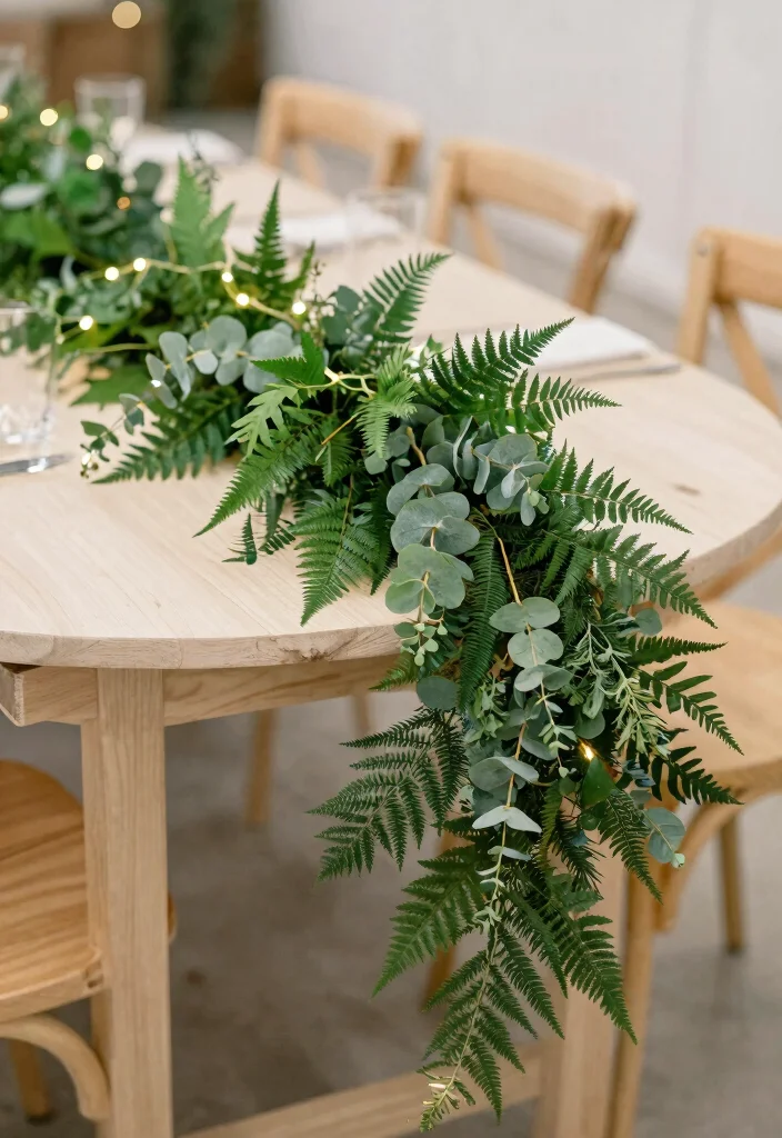 18 Circle Wedding Table Decor Ideas That Feel Modern - 1. Lush Greenery Garlands 1